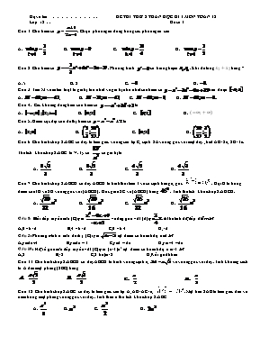 3 Đề thi thử 8 tuần học kì I môn Toán 12